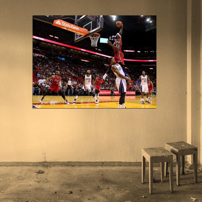 LeBron James Monster Dunk Basketball Sport Wall Art Print Poster