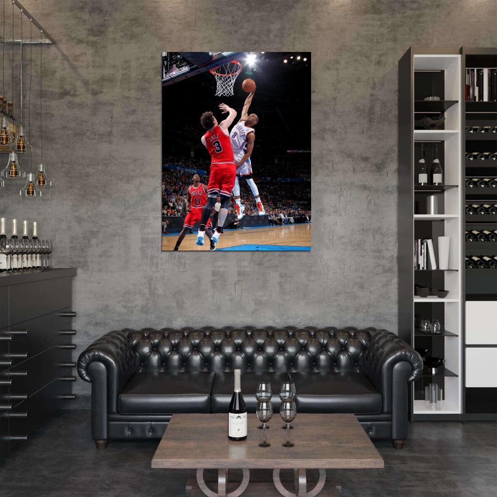 Russell Westbrook Monster Dunk Basketball Sport Wall Art Print Poster