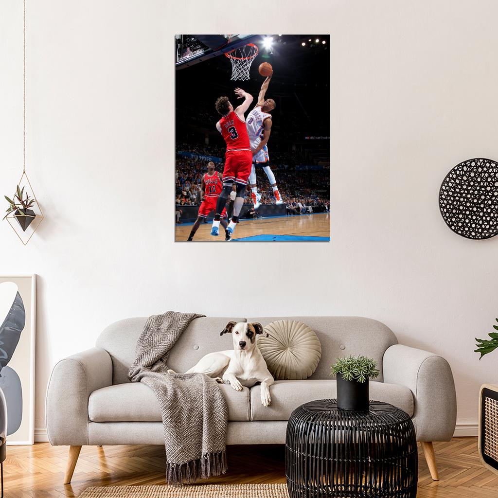 Russell Westbrook Monster Dunk Basketball Sport Wall Art Print Poster