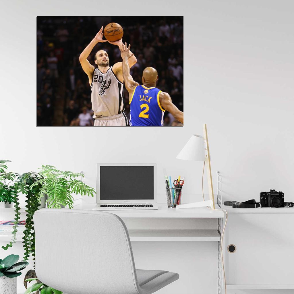 Manu Ginobili Shot Basketball Sport Wall Art Print Poster