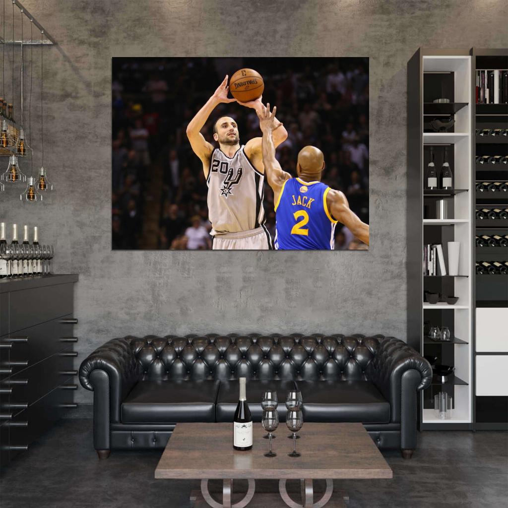 Manu Ginobili Shot Basketball Sport Wall Art Print Poster