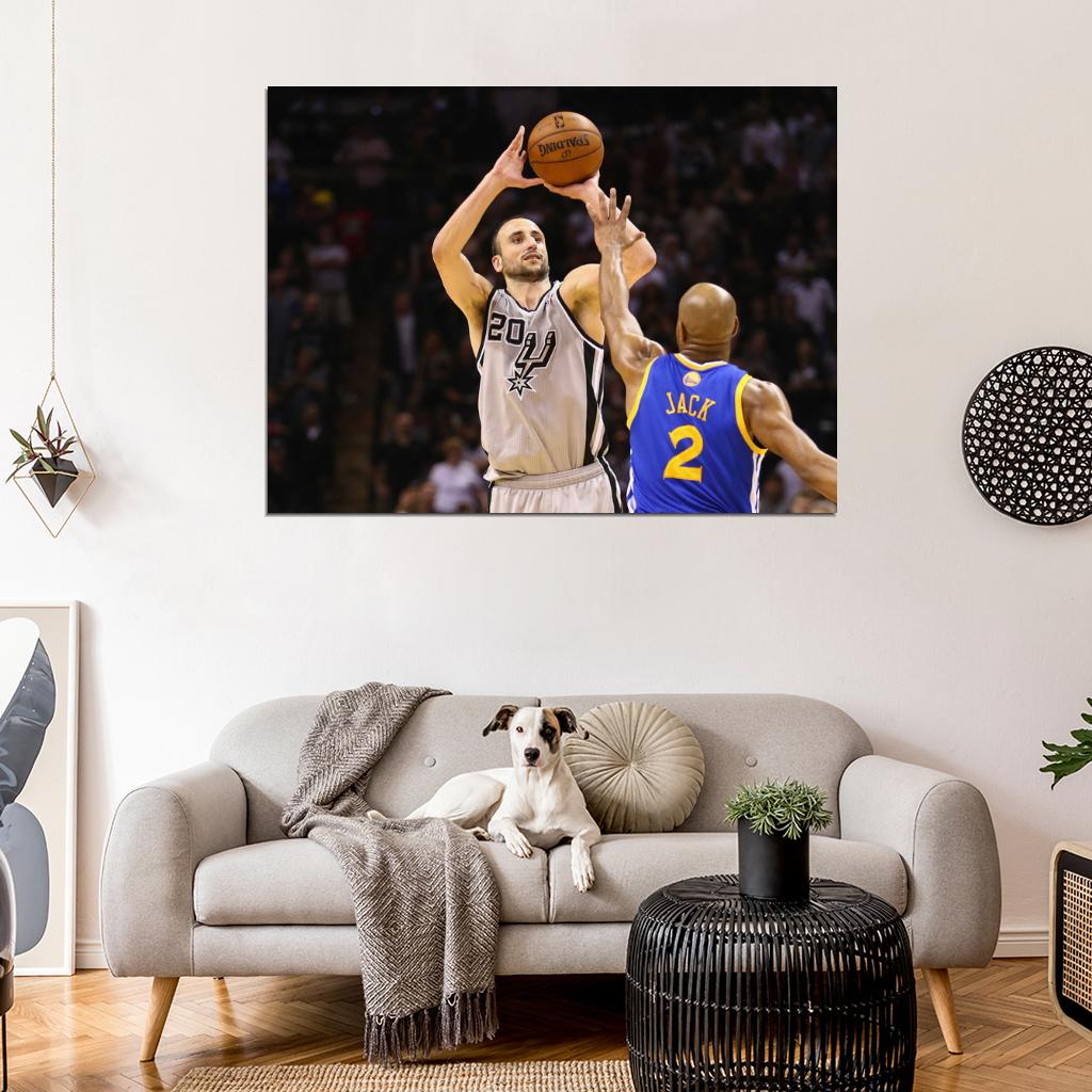 Manu Ginobili Shot Basketball Sport Wall Art Print Poster