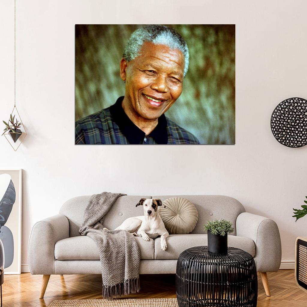 Nelson Mandela Portrait Smile Wall Art Print Poster
