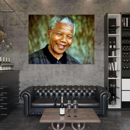 Nelson Mandela Portrait Smile Wall Art Print Poster