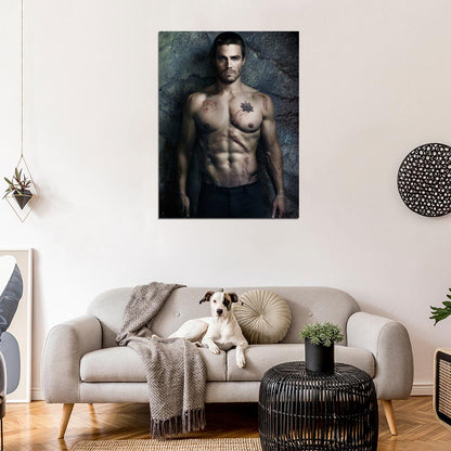 Stephen Amell Shirtless Arrow TV Show Actor Wall Art Print Poster