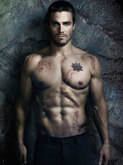 Stephen Amell Shirtless Arrow TV Show Actor Wall Art Print Poster