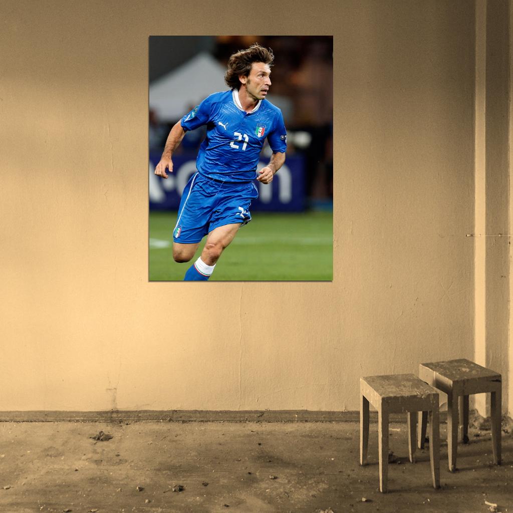 Andrea Pirlo Italy Football Soccer Sport Wall Art Print Poster