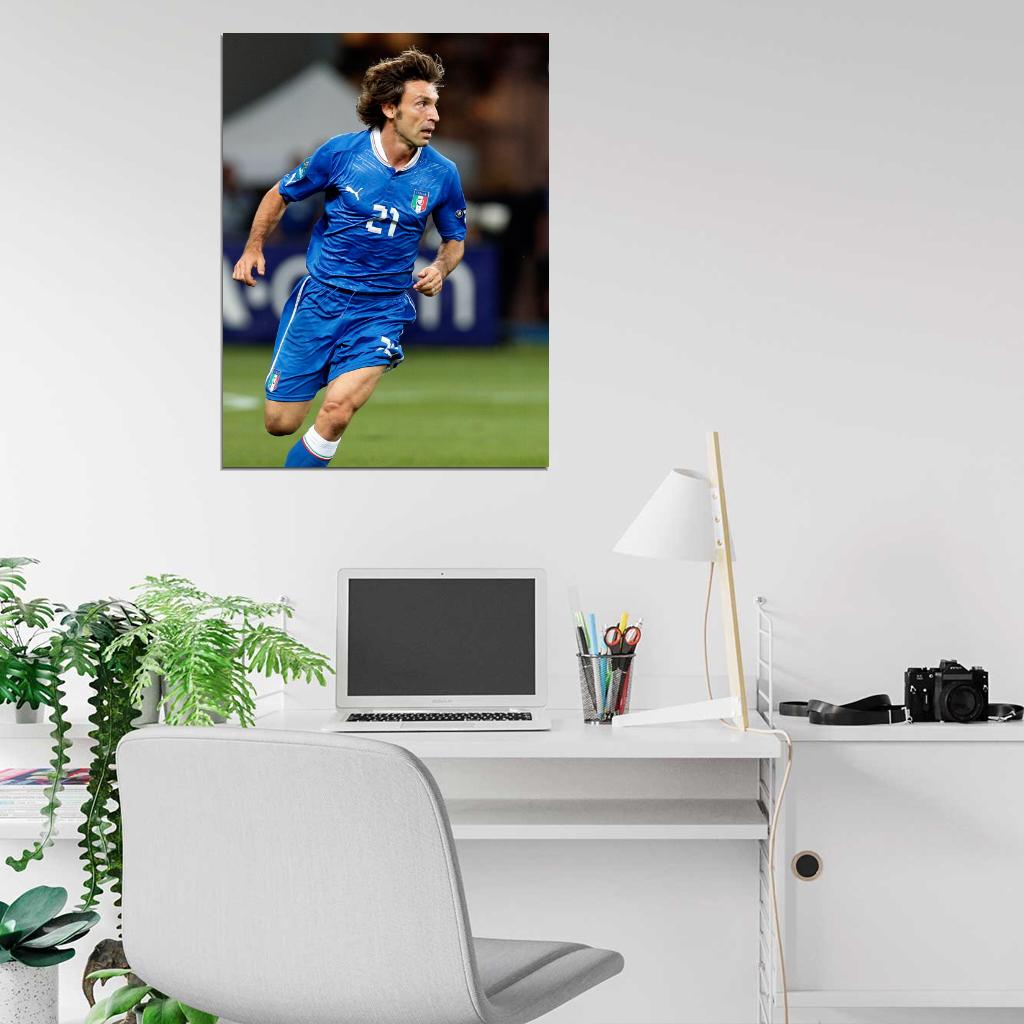 Andrea Pirlo Italy Football Soccer Sport Wall Art Print Poster