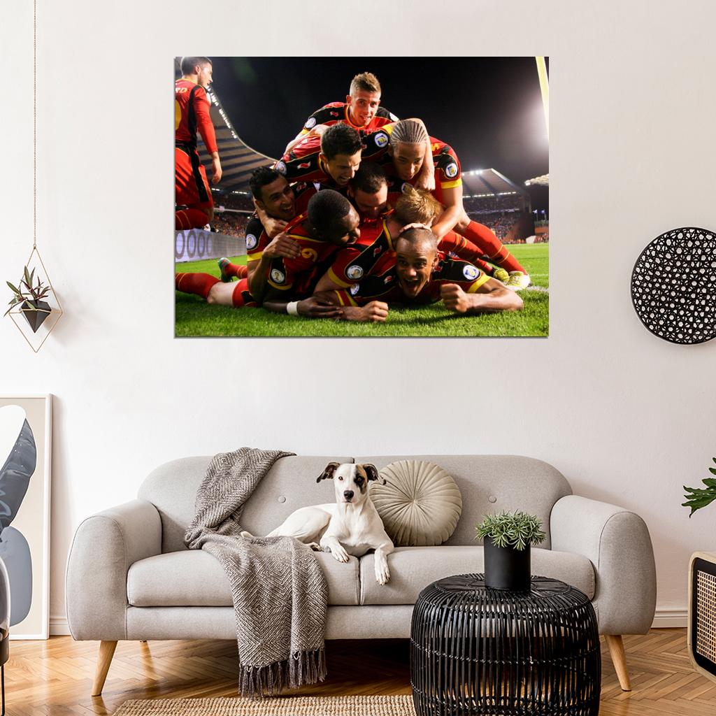Belgium Team Diables Rouges Football Soccer Sport Wall Art Print Poster