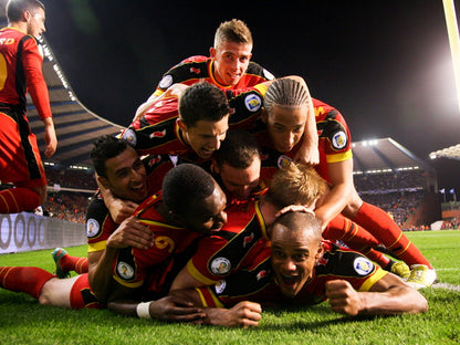 Belgium Team Diables Rouges Football Soccer Sport Wall Art Print Poster