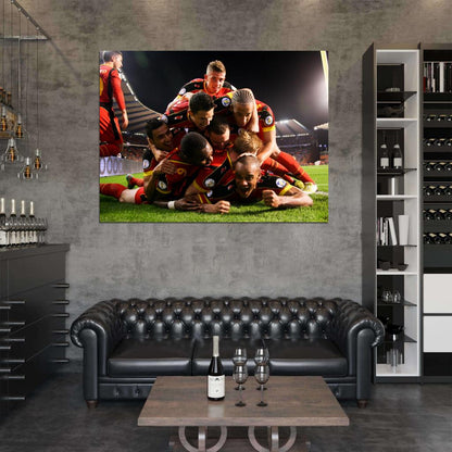 Belgium Team Diables Rouges Football Soccer Sport Wall Art Print Poster