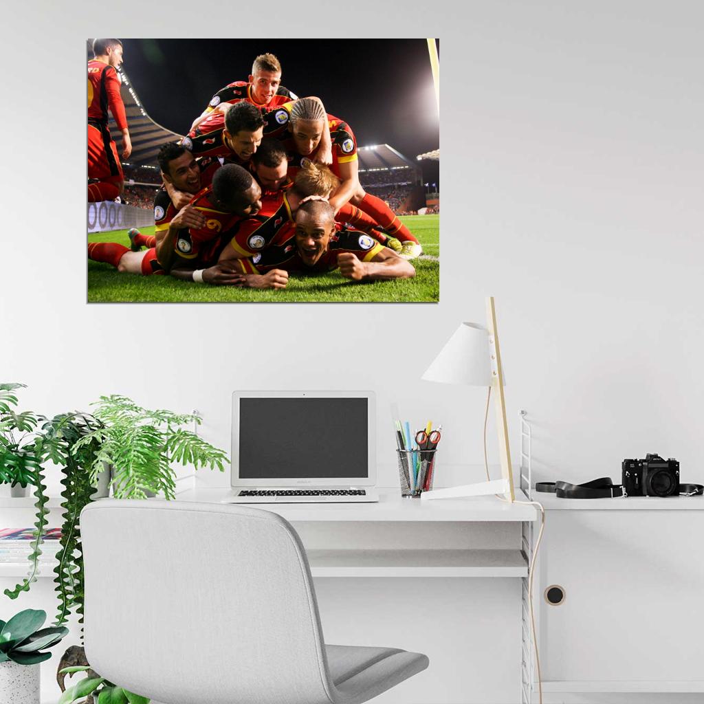 Belgium Team Diables Rouges Football Soccer Sport Wall Art Print Poster