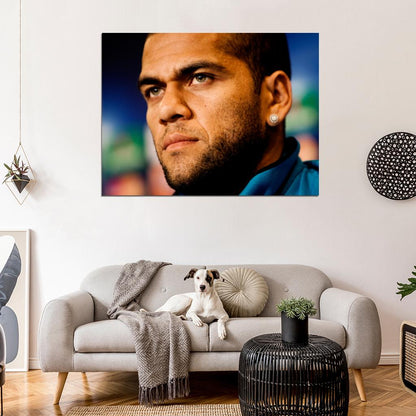 Dani Alves Portrait Brazil Football Soccer Sport Wall Art Print Poster