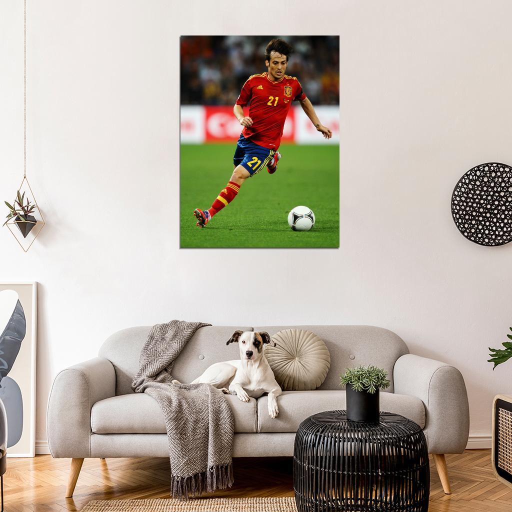 David Silva Spain Football Soccer Sport Wall Art Print Poster