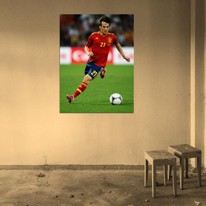 David Silva Spain Football Soccer Sport Wall Art Print Poster
