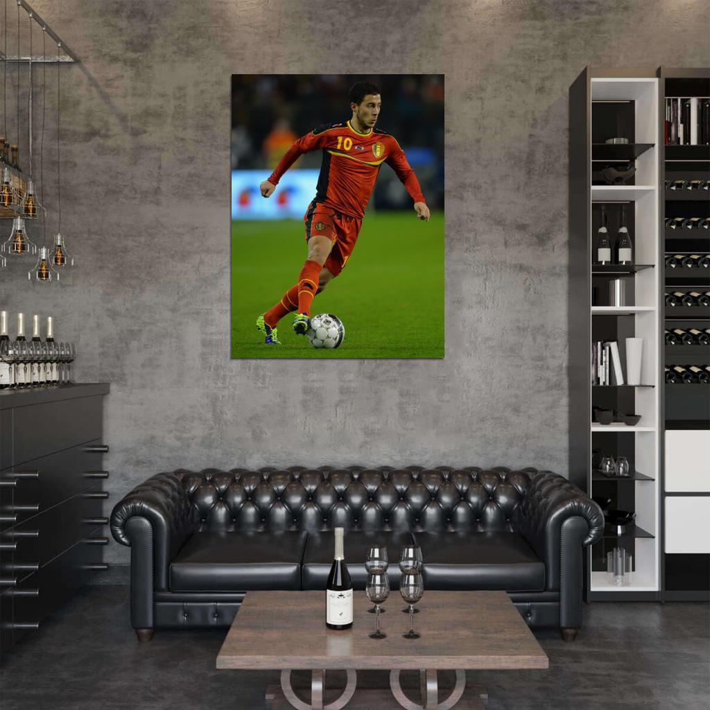 Eden Hazard Belgium Football Soccer Sport Wall Art Print Poster