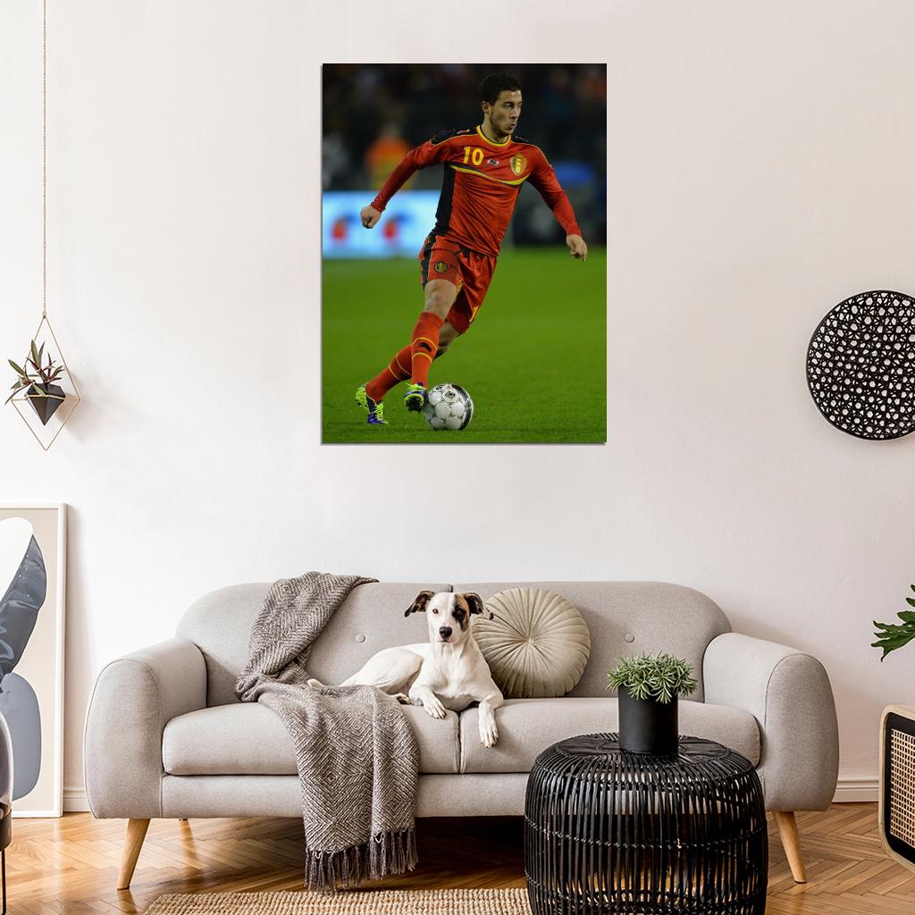 Eden Hazard Belgium Football Soccer Sport Wall Art Print Poster