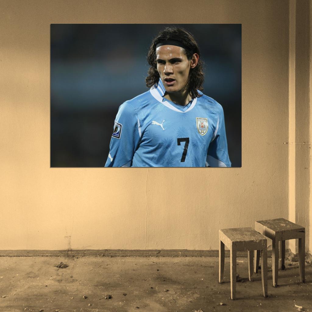 Edinson Cavani Uruguay Football Soccer Sport Wall Art Print Poster