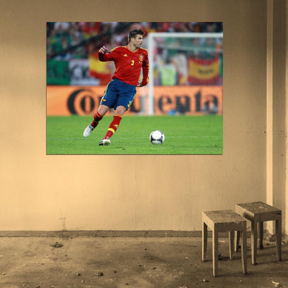 Gerard Pique Spain Football Soccer Sport Wall Art Print Poster