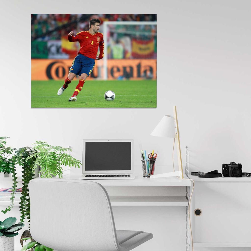 Gerard Pique Spain Football Soccer Sport Wall Art Print Poster