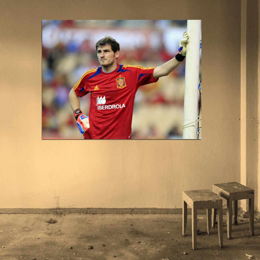 Iker Casillas Goalkeeper Spain Football Soccer Sport Wall Art Print Poster