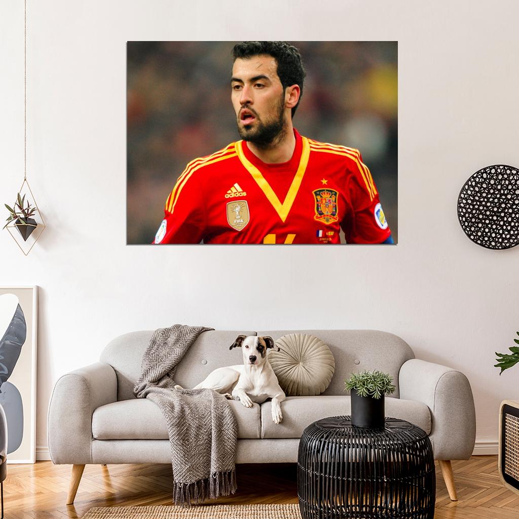 Sergio Busquets Spain Football Soccer Sport Wall Art Print Poster