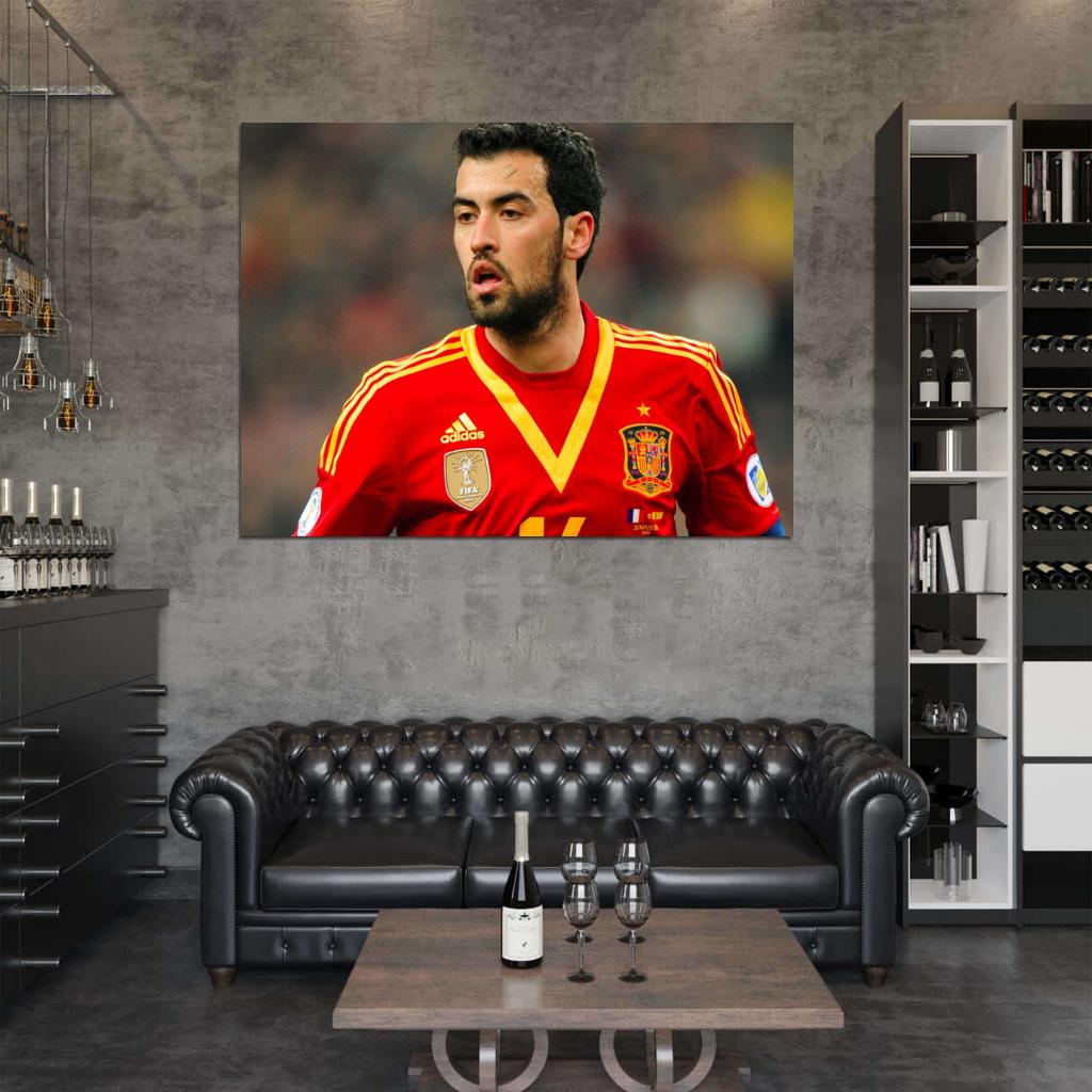 Sergio Busquets Spain Football Soccer Sport Wall Art Print Poster