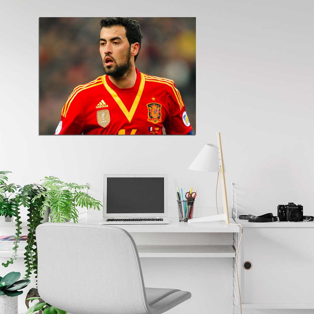 Sergio Busquets Spain Football Soccer Sport Wall Art Print Poster