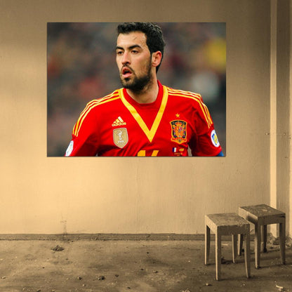 Sergio Busquets Spain Football Soccer Sport Wall Art Print Poster
