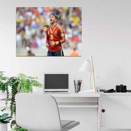 Sergio Ramos Scream Spain Football Soccer Sport Wall Art Print Poster