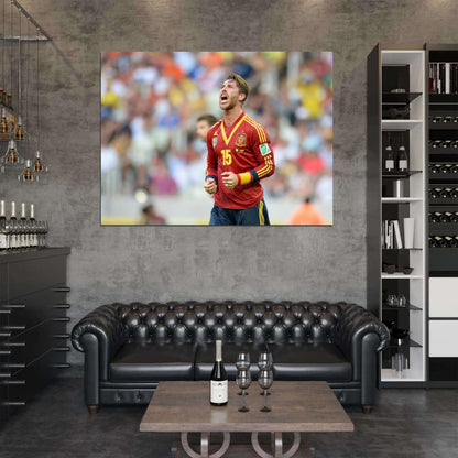 Sergio Ramos Scream Spain Football Soccer Sport Wall Art Print Poster