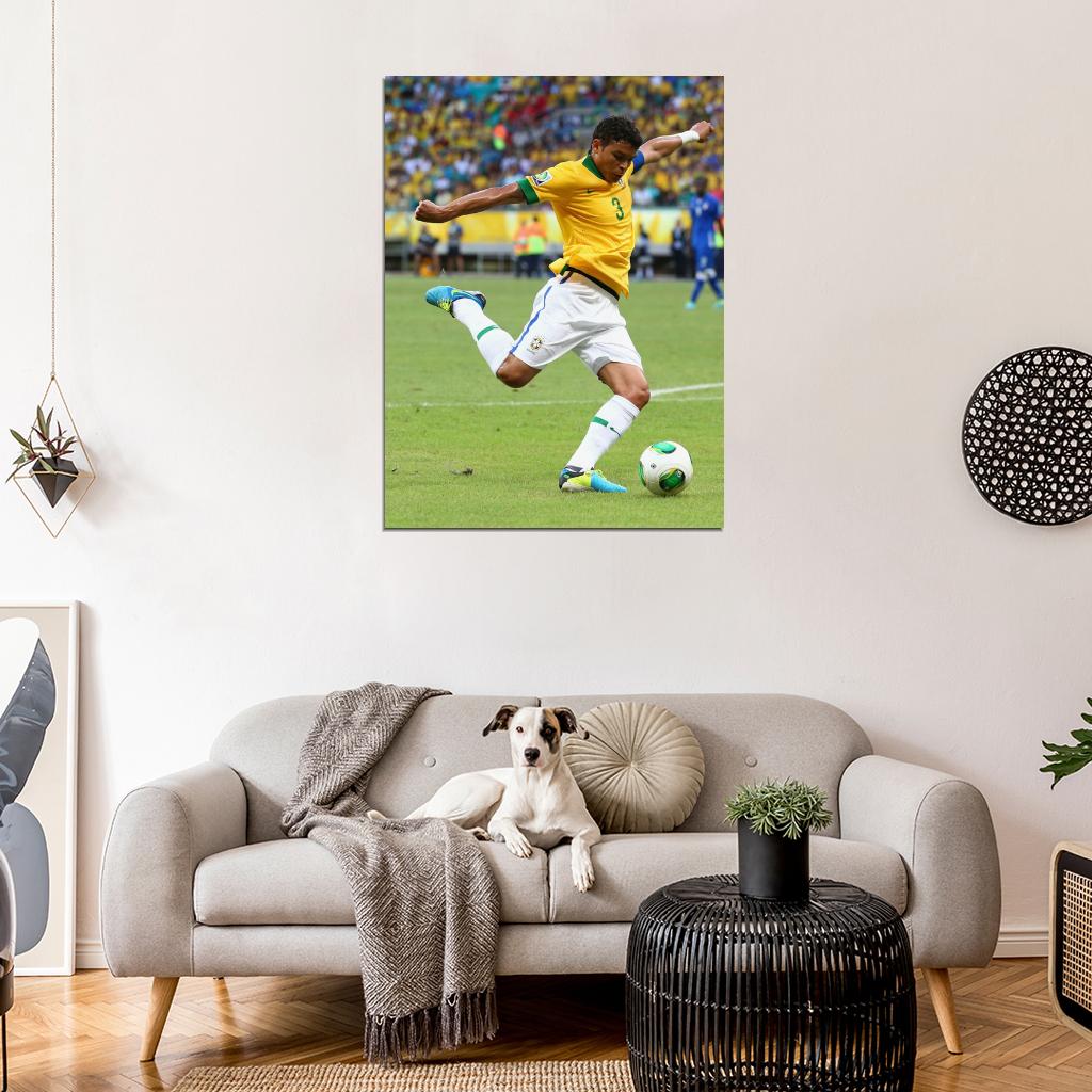 Thiago Silva Brazil Football Soccer Sport Wall Art Print Poster