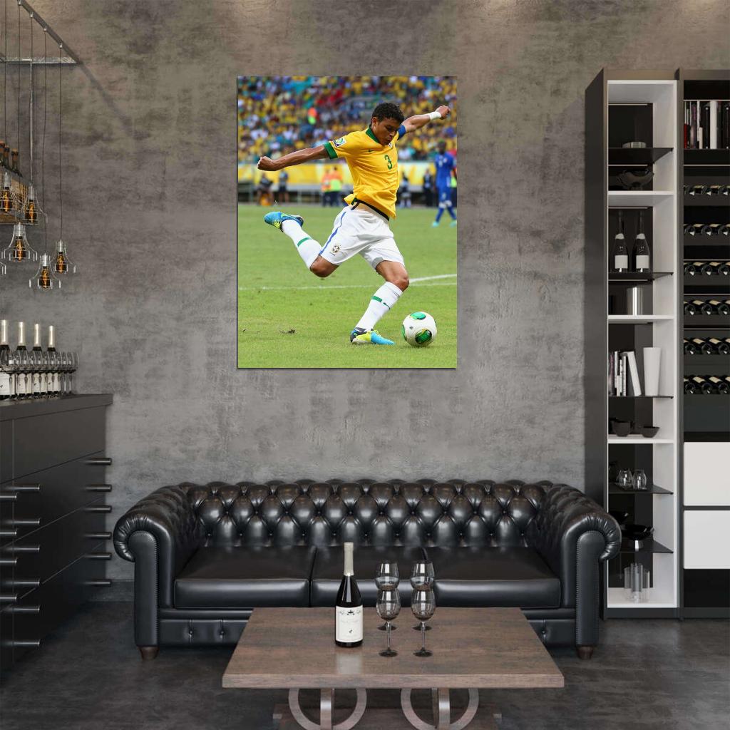 Thiago Silva Brazil Football Soccer Sport Wall Art Print Poster