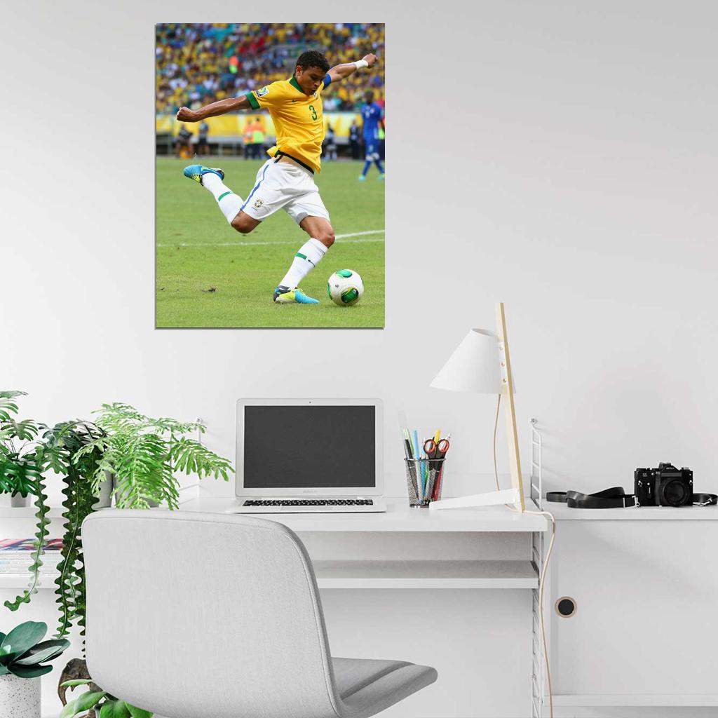 Thiago Silva Brazil Football Soccer Sport Wall Art Print Poster