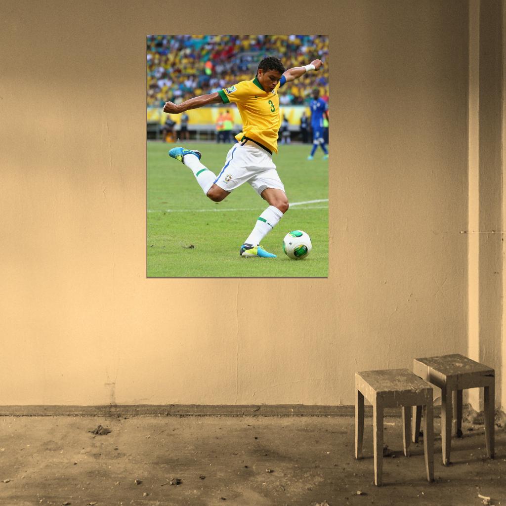 Thiago Silva Brazil Football Soccer Sport Wall Art Print Poster