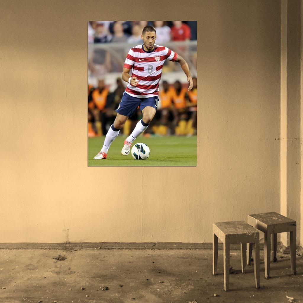 Clint Dempsey USA Football Soccer Sport Wall Art Print Poster