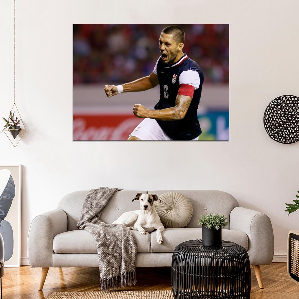 Clint Dempsey Scream USA Football Soccer Sport Wall Art Print Poster