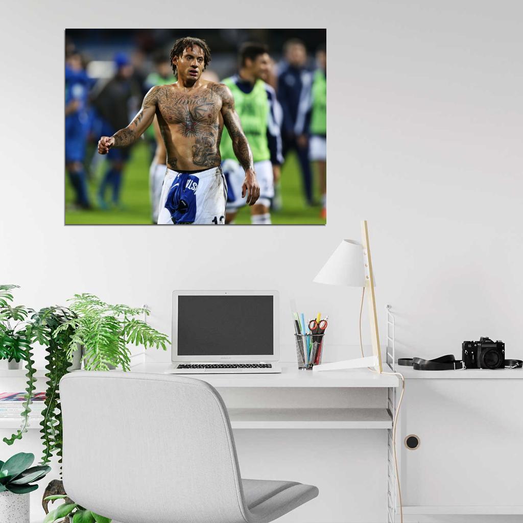 Jermaine Jones USA Tattoo Topless Football Soccer Sport Wall Art Print Poster
