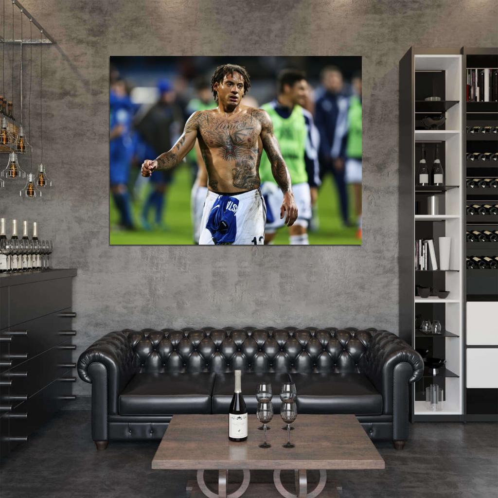 Jermaine Jones USA Tattoo Topless Football Soccer Sport Wall Art Print Poster