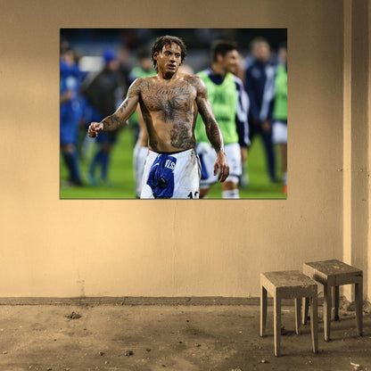 Jermaine Jones USA Tattoo Topless Football Soccer Sport Wall Art Print Poster