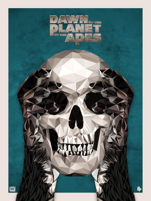 Dawn of The Planet of The Apes Skull Art 2014 Movie Wall Art Print Poster