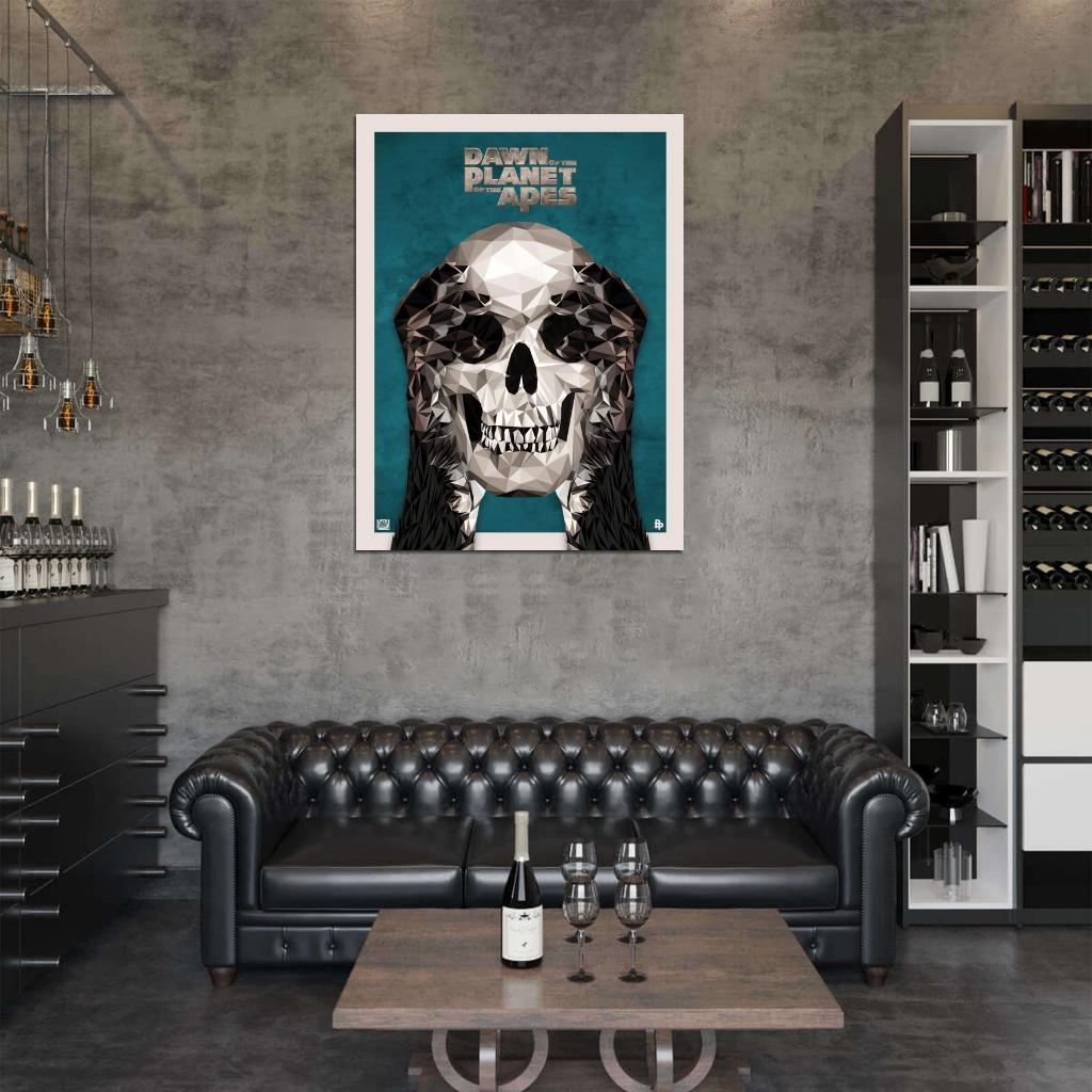 Dawn of The Planet of The Apes Skull Art 2014 Movie Wall Art Print Poster