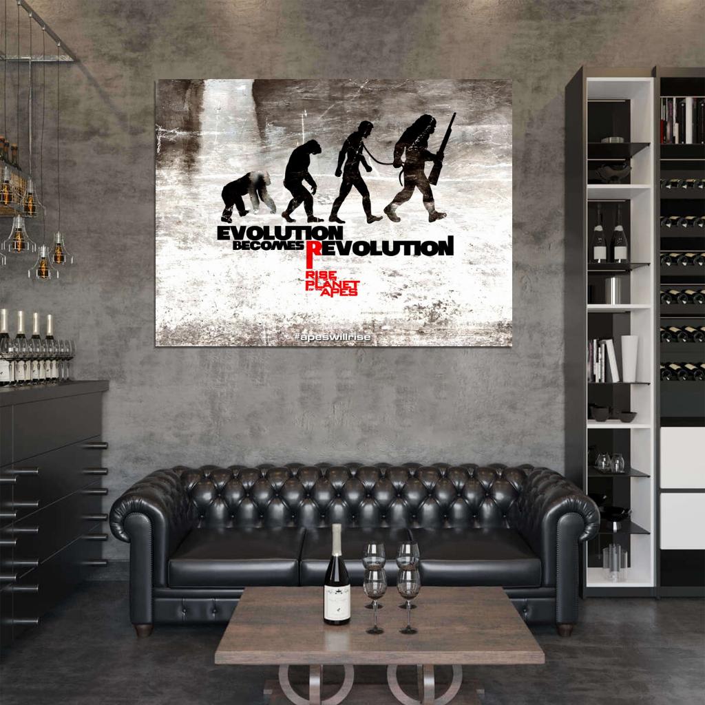 Rise of the Planet of the Apes Evolution Art Movie Wall Art Print Poster