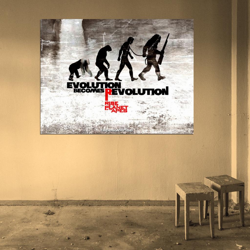 Rise of the Planet of the Apes Evolution Art Movie Wall Art Print Poster