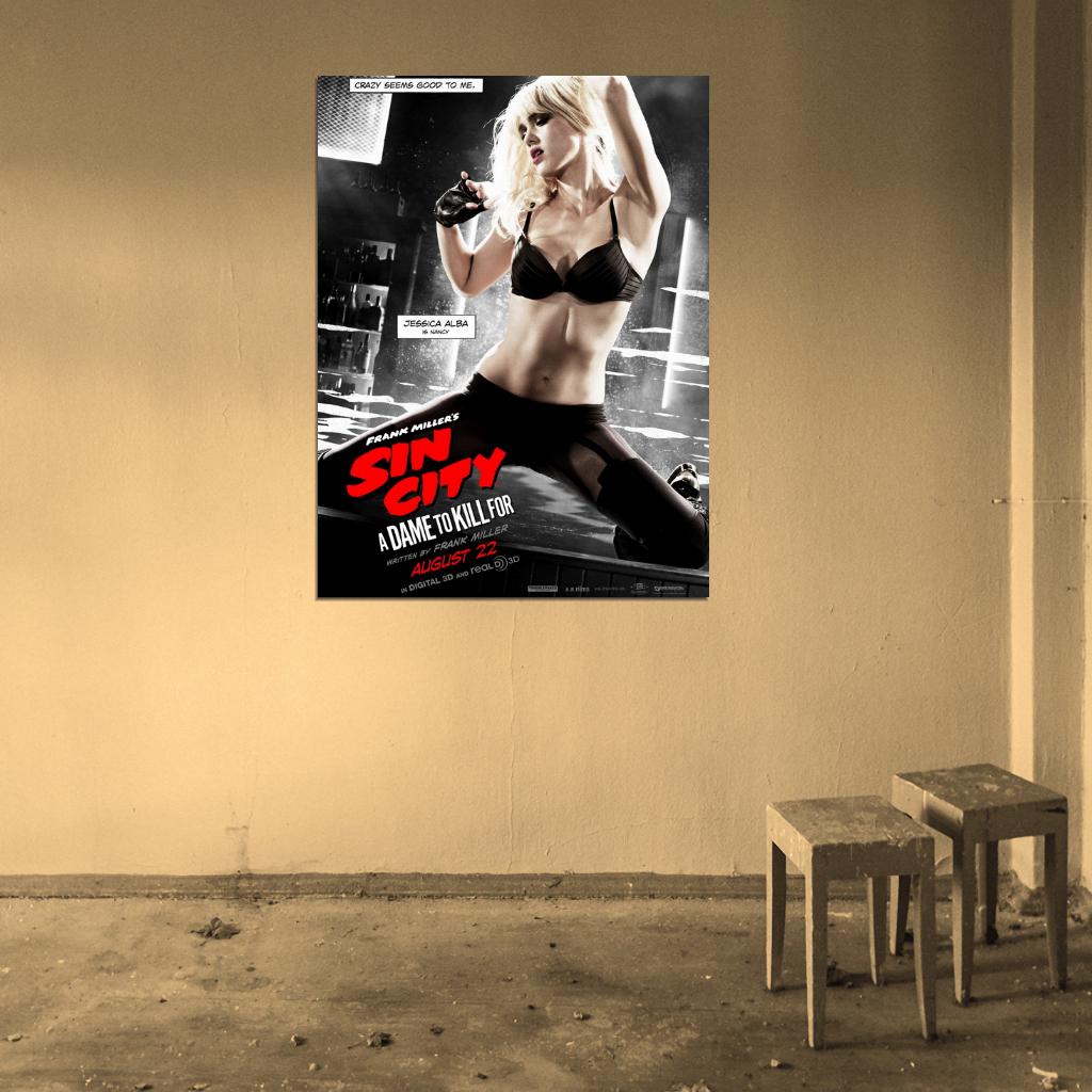 Sin City A Dame to Kill For Nancy Jessica Alba Movie Wall Art Print Poster