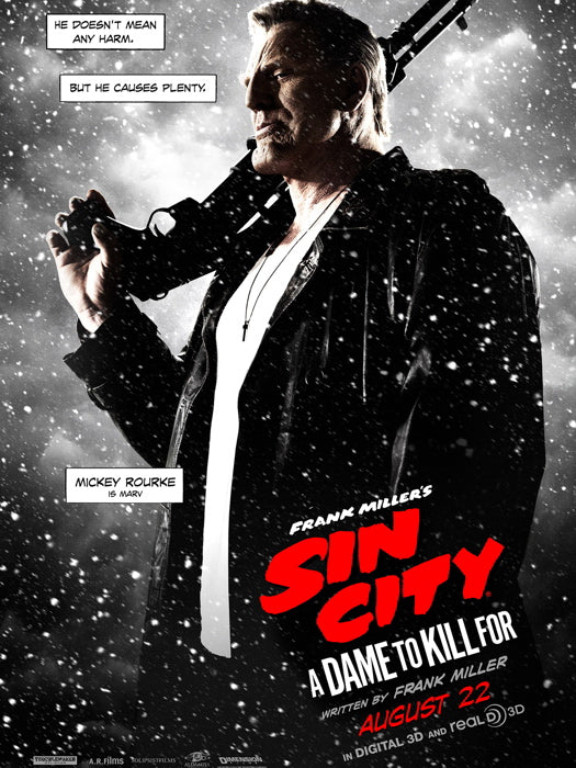 Sin City A Dame to Kill For Marv Mickey Rourke Movie Wall Art Print Poster