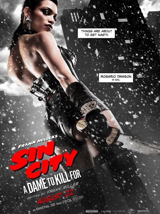 Sin City A Dame to Kill For Gail Rosario Dawson Movie Wall Art Print Poster