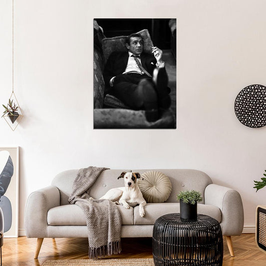 Sean Connery Behind the Scenes Movie Rare Wall Decor Room Print Retro Vintage Poster