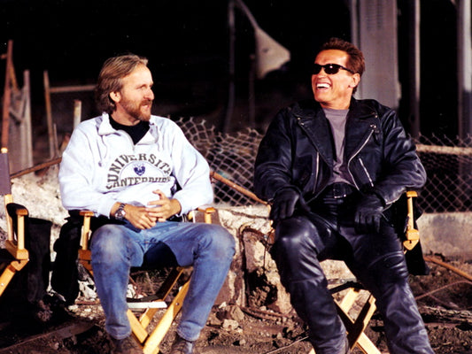 The Terminator Arnold Schwarzenegger Behind the Scenes Wall Decor Room Print Retro Vintage Poster