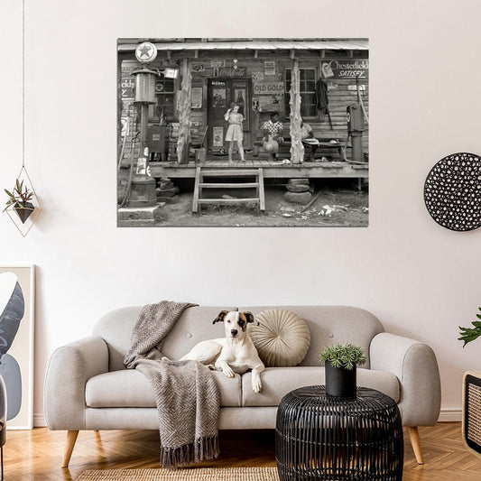 Country Store Girl North Carolina 1939 Rare Old Wall Decor Room Print Retro Vintage Poster